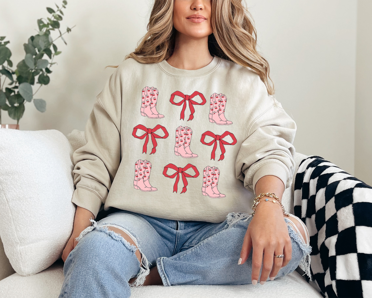 Cowboy Boots & Bows Sweatshirt