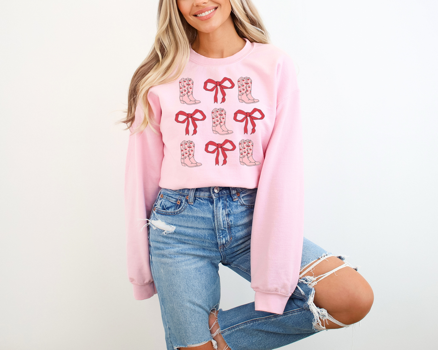 Cowboy Boots & Bows Sweatshirt