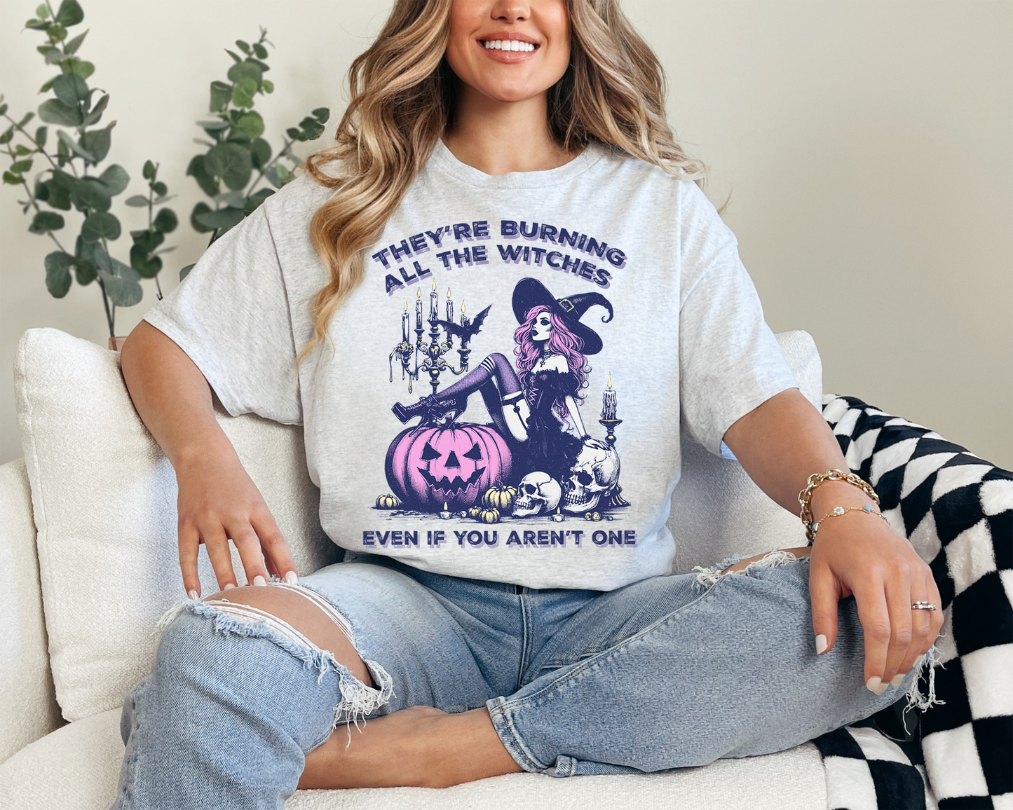 They're Burning All The Witches Halloween T-Shirt