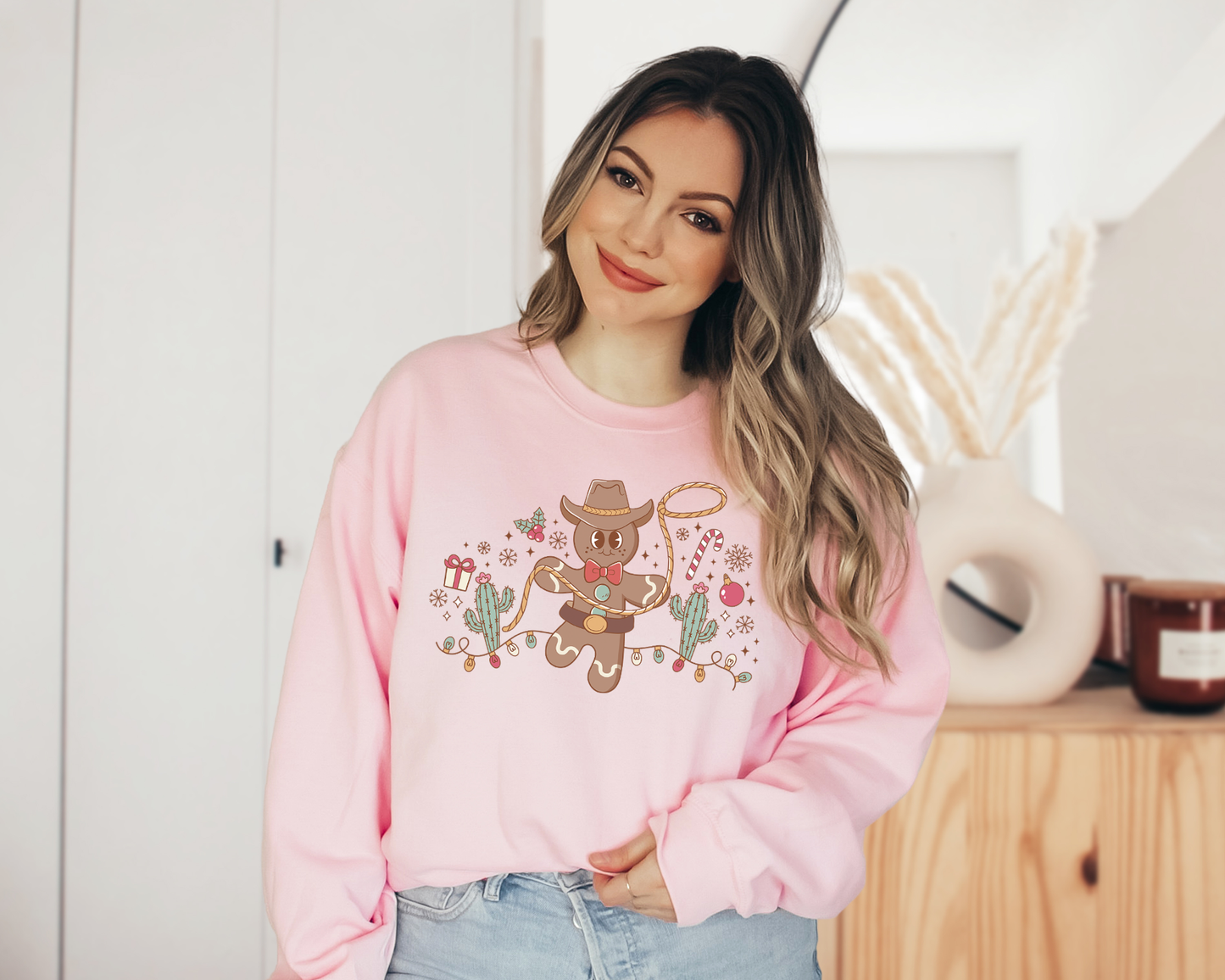 Western Gingerbread Man Christmas Sweatshirt