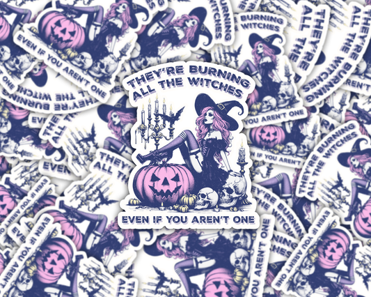 They're Burning All The Witches Vinyl Sticker