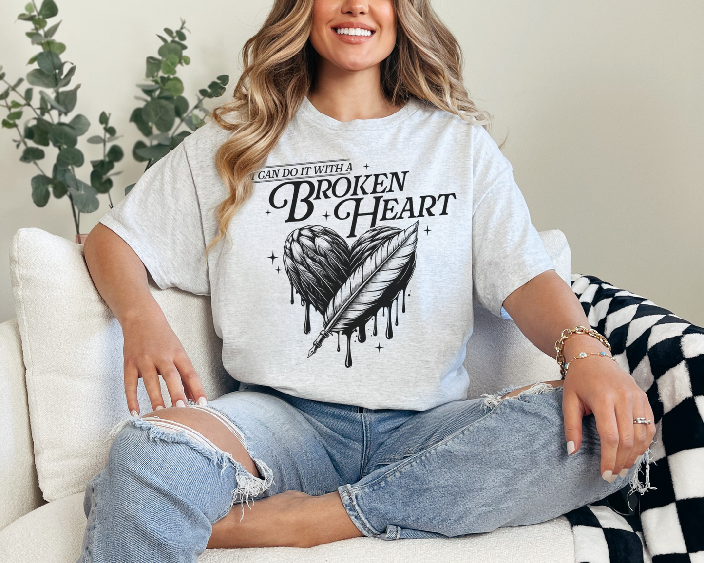 I Can Do It With A Broken Heart Monochrome T-shirt