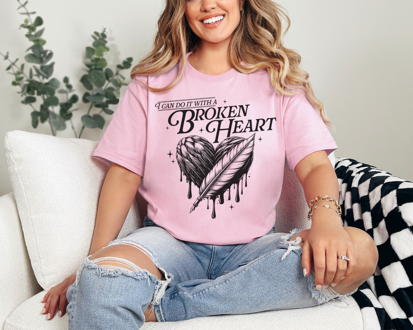 I Can Do It With A Broken Heart Monochrome T-shirt