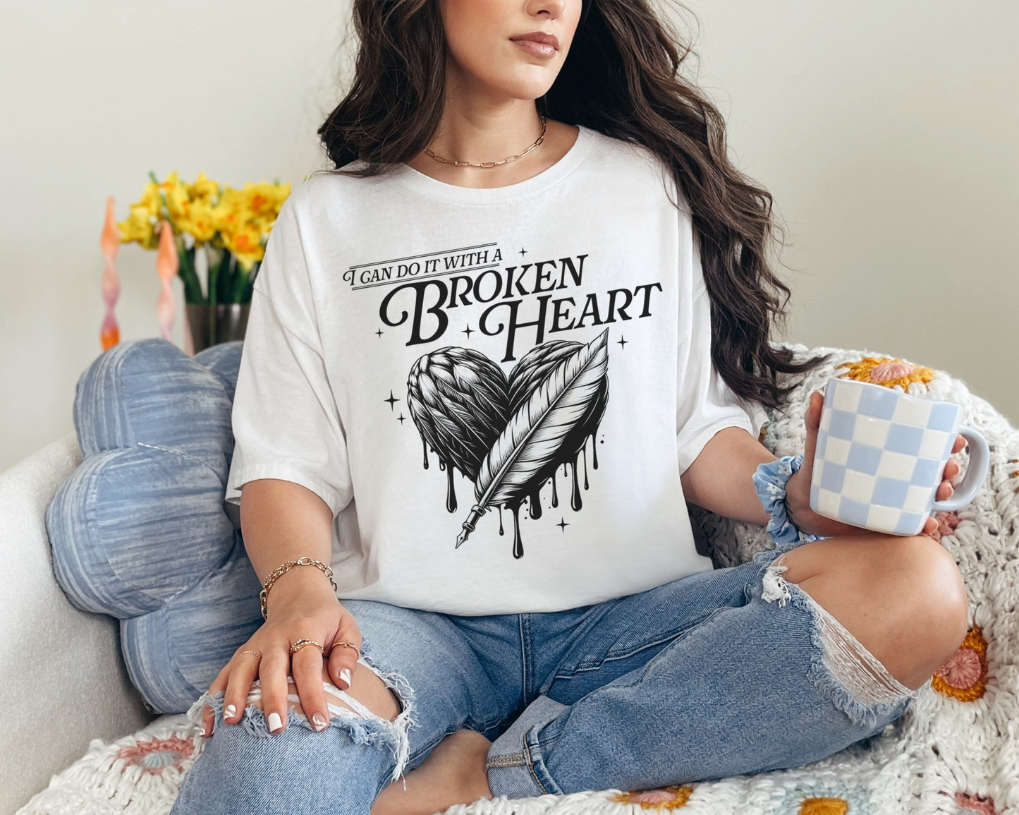 I Can Do It With A Broken Heart Monochrome T-shirt