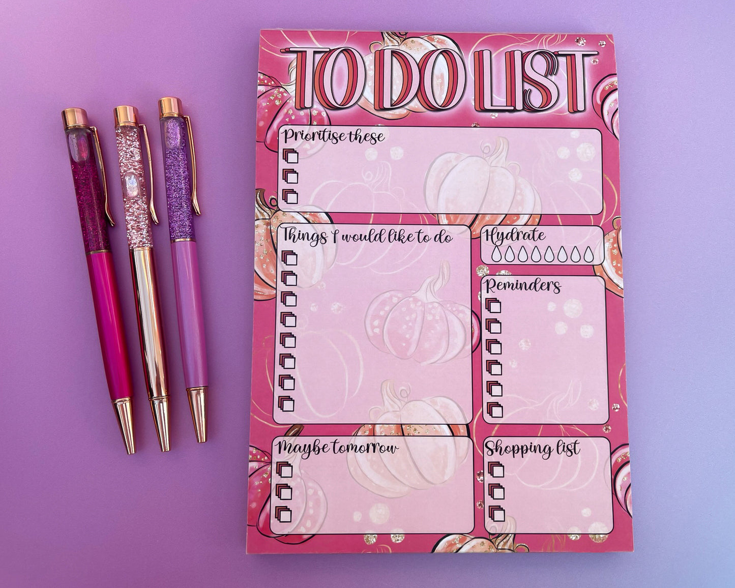 Pumpkin Spice A5 Daily To Do List Notepad