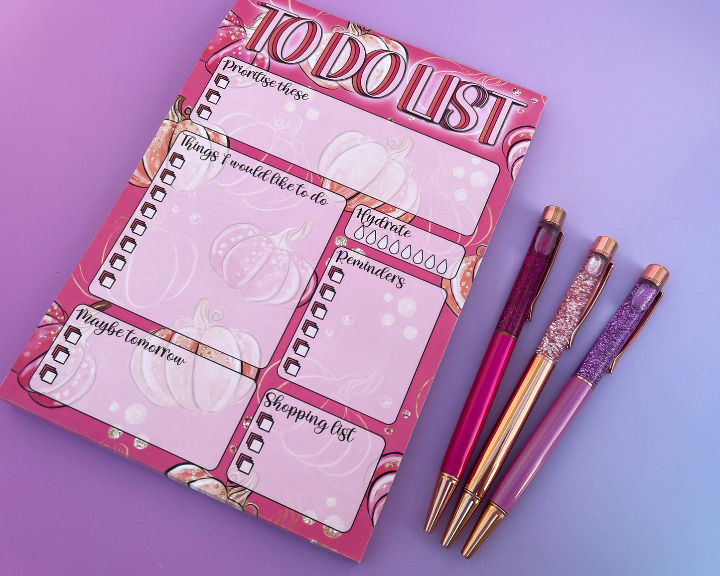 Pumpkin Spice A5 Daily To Do List Notepad