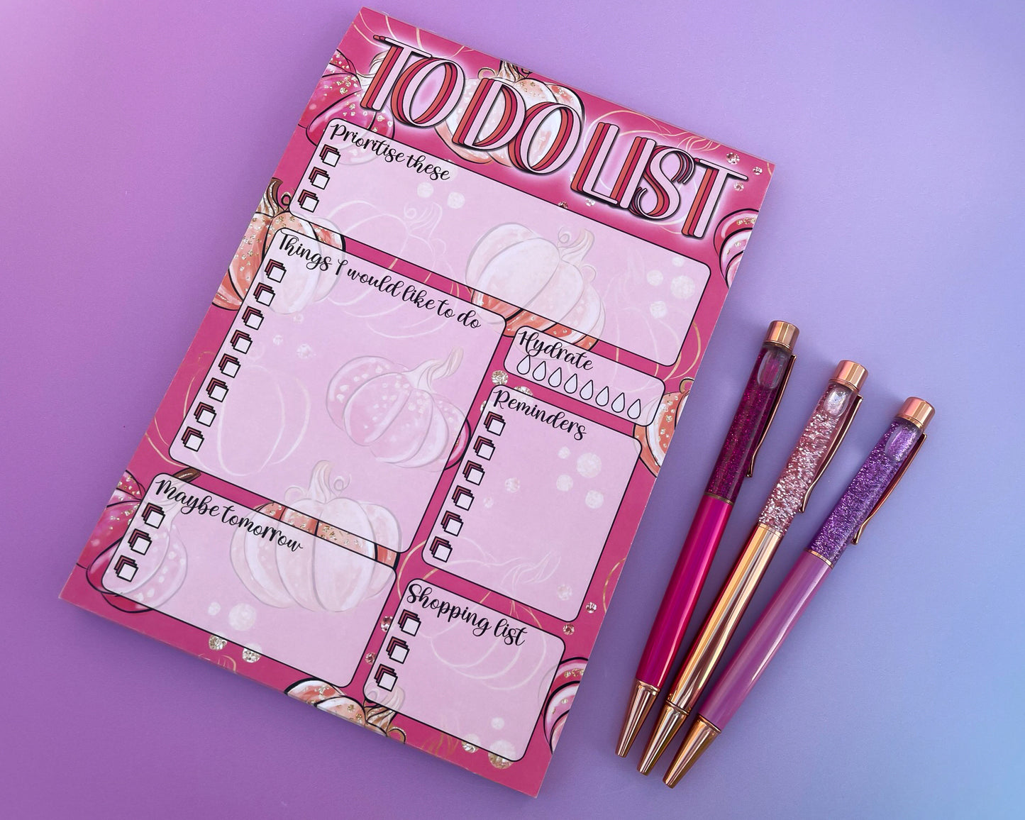 Pumpkin Spice A5 Daily To Do List Notepad