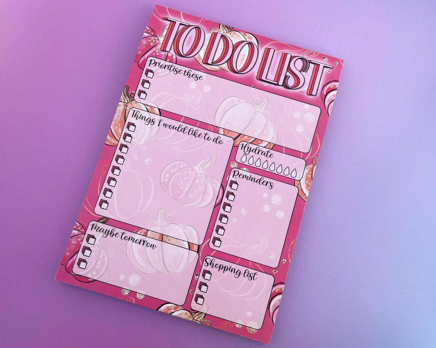 Pumpkin Spice A5 Daily To Do List Notepad