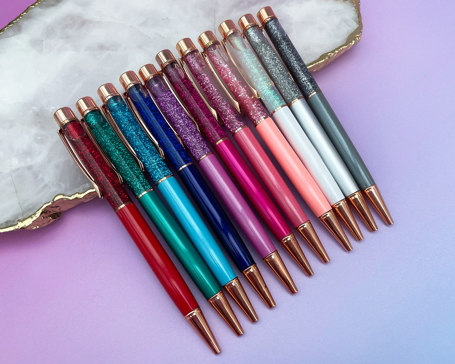 Rose Gold Falling Glitter Pen
