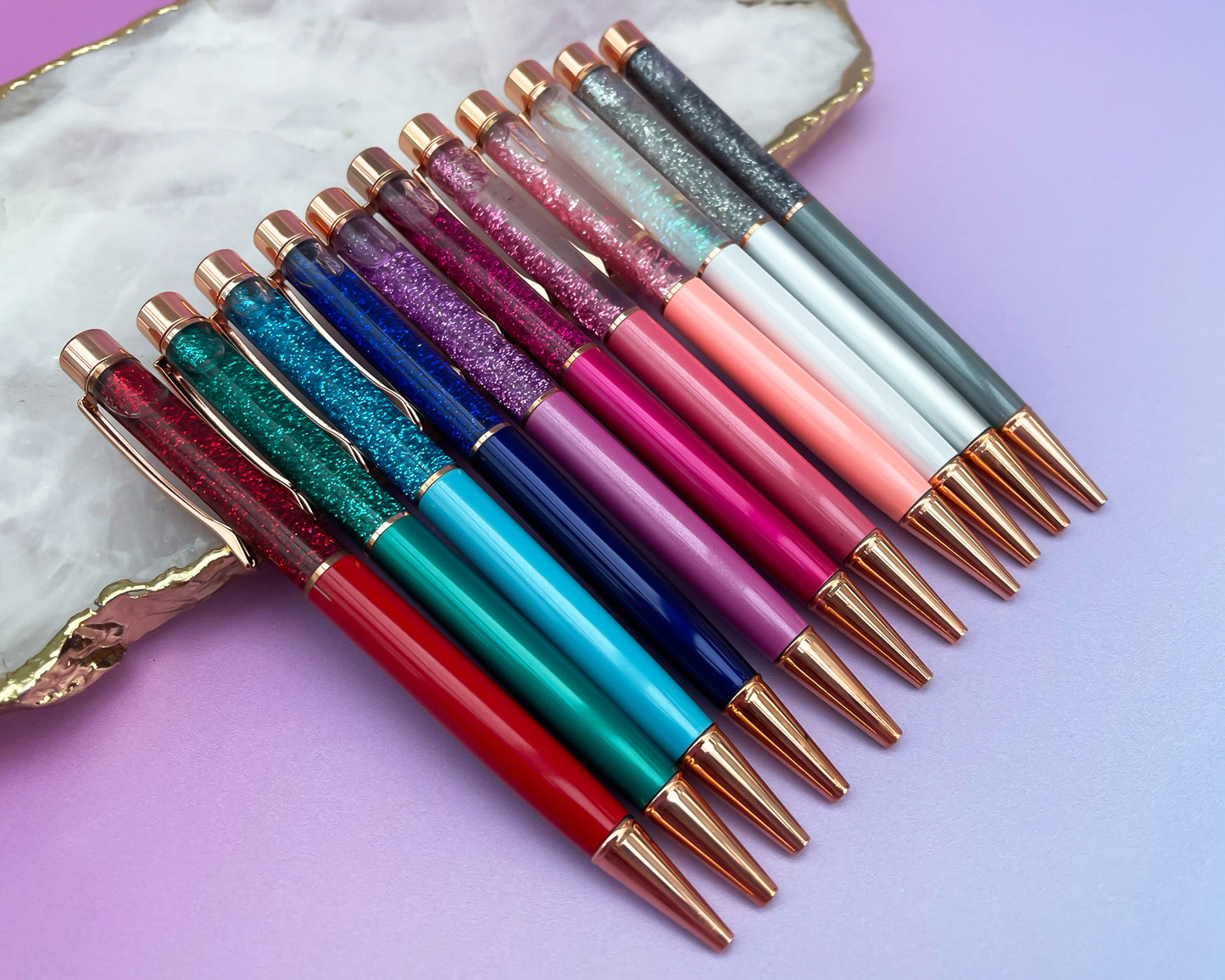 Rose Gold Falling Glitter Pen