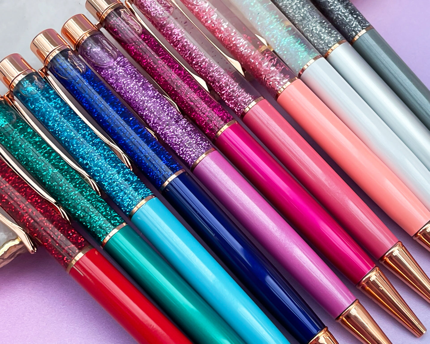 Rose Gold Falling Glitter Pen