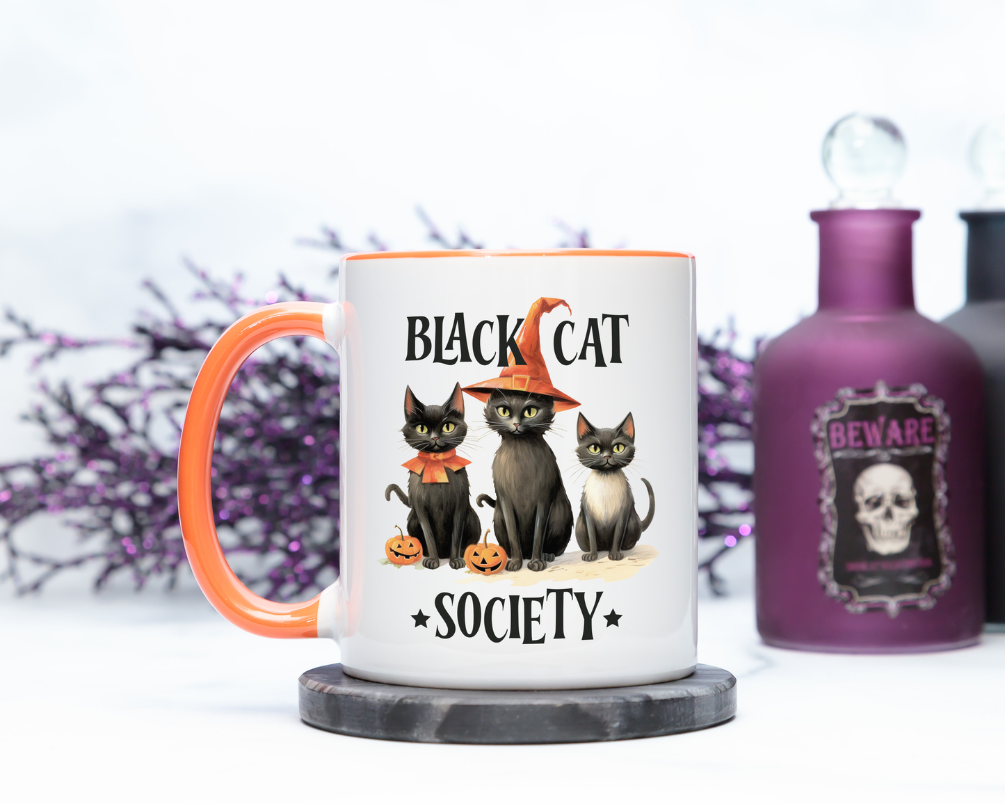 Black Cat Society Halloween Mug