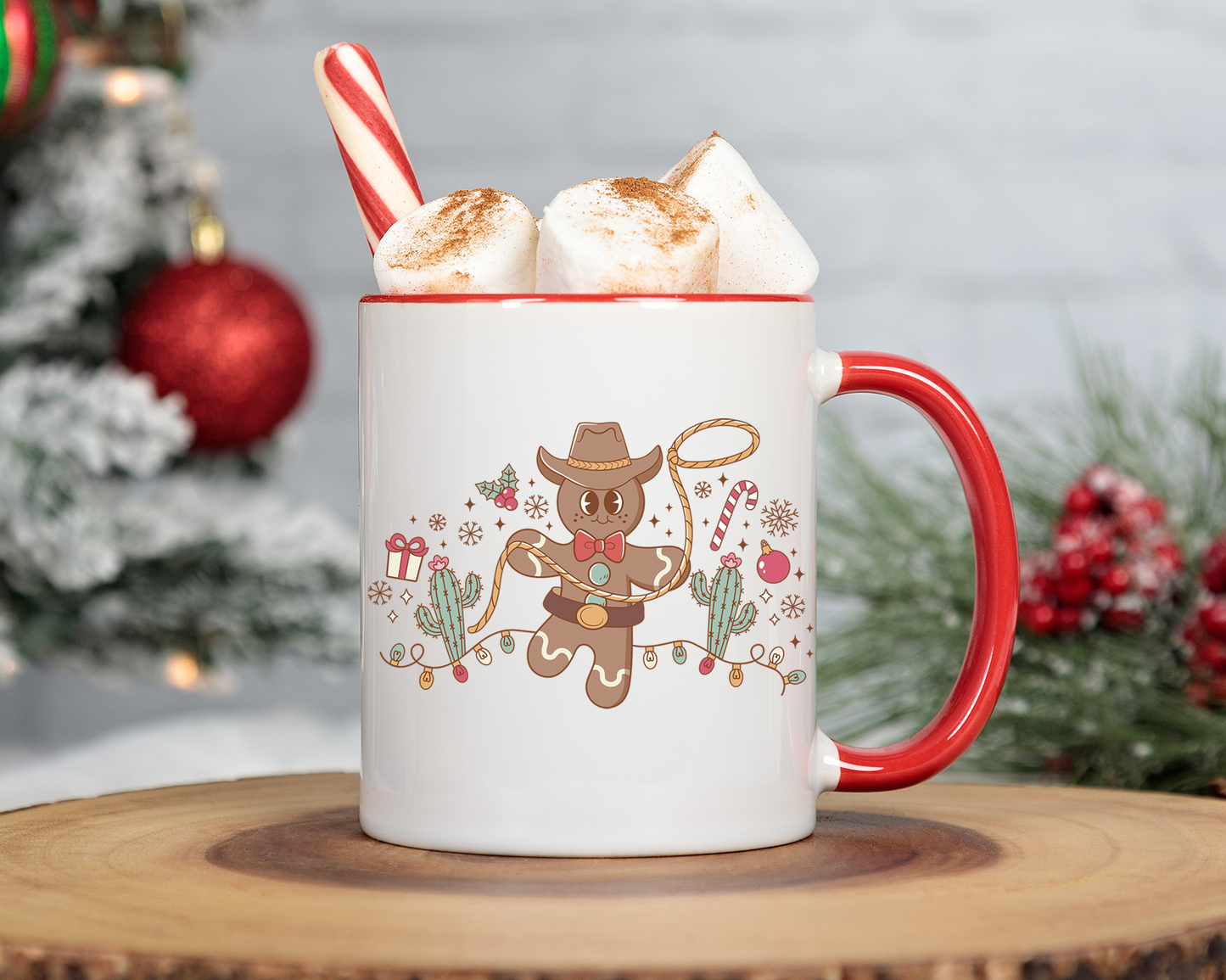 Cowboy Gingerbread Christmas Mug