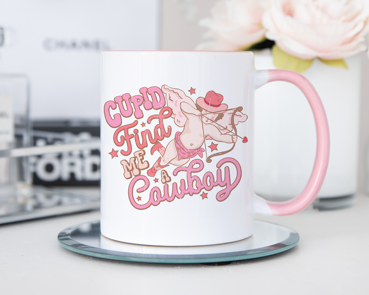 Cherub Cupid Find Me A Cowboy Mug