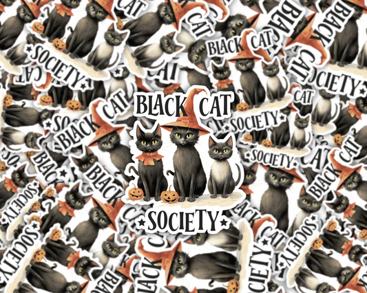 Black Cat Society Halloween Vinyl Sticker