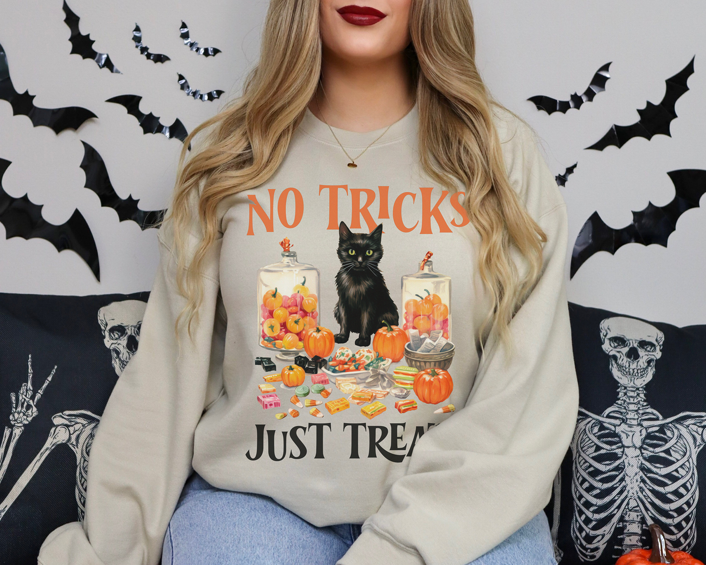 No Tricks, Just Treats Halloween Sweatshirt