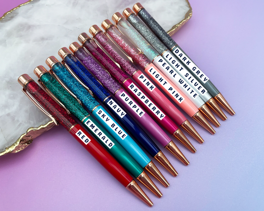 Rose Gold Falling Glitter Pen