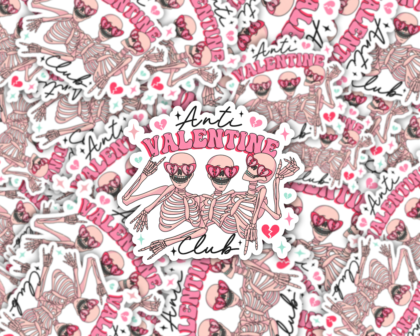 Anti Valentine Club Vinyl Sticker