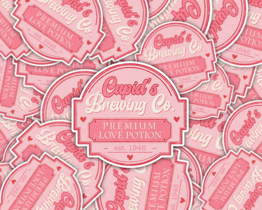 Cupids Brewing Co Valentines Vinyl Sticker