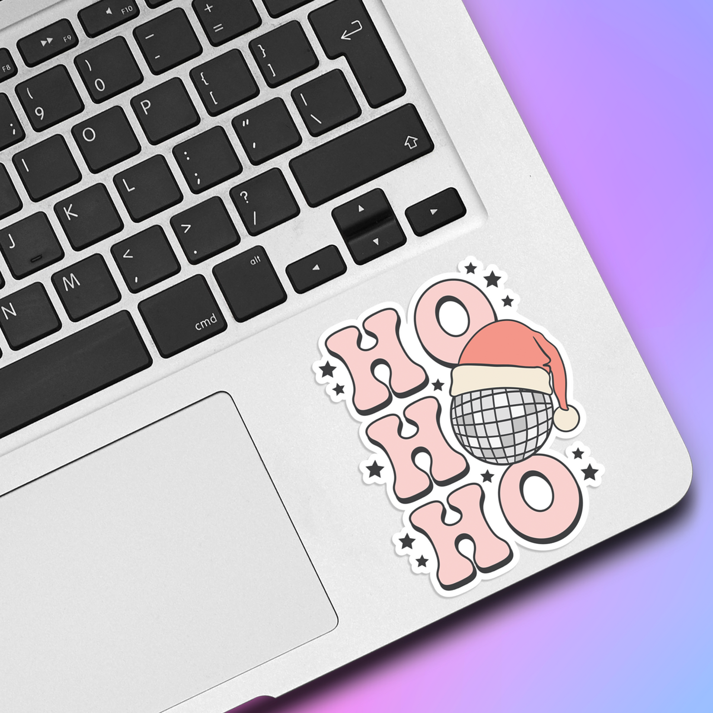 Ho Ho Ho Santa Disco Ball Vinyl Sticker