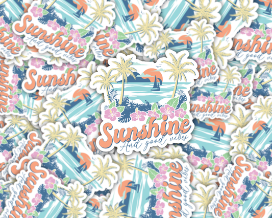 Sunshine & Good Vibes Vinyl Sticker