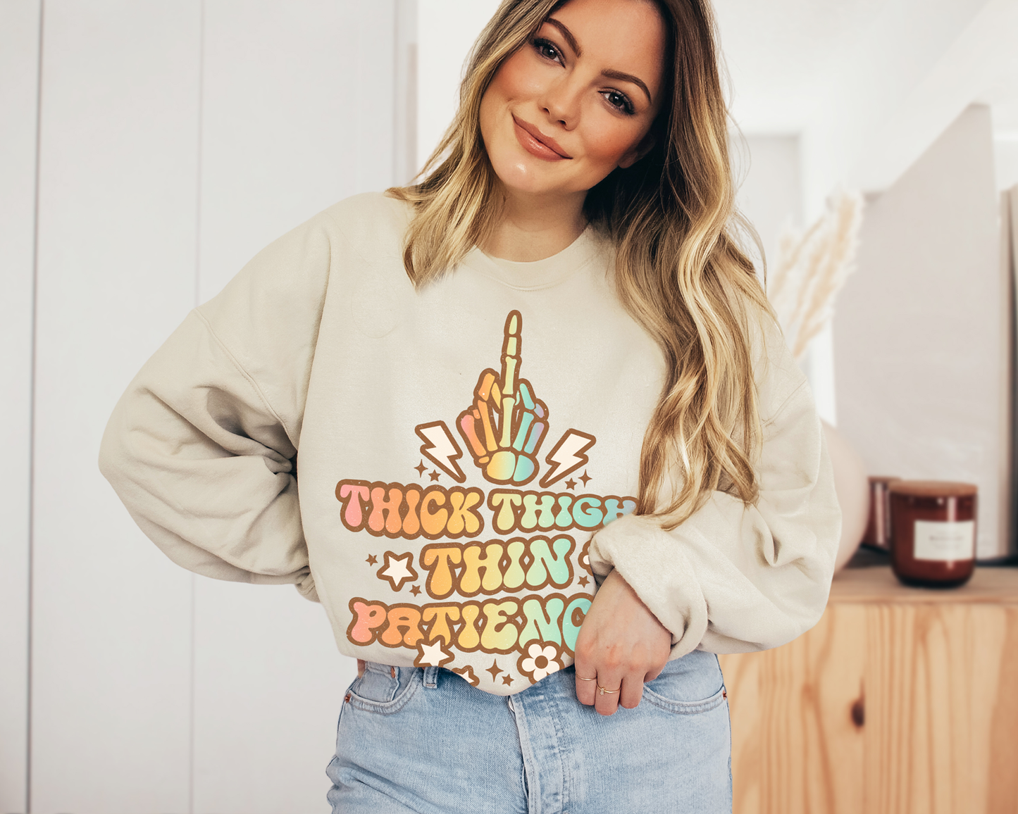 Thick Thighs Thin Patience Halloween Sweatshirt
