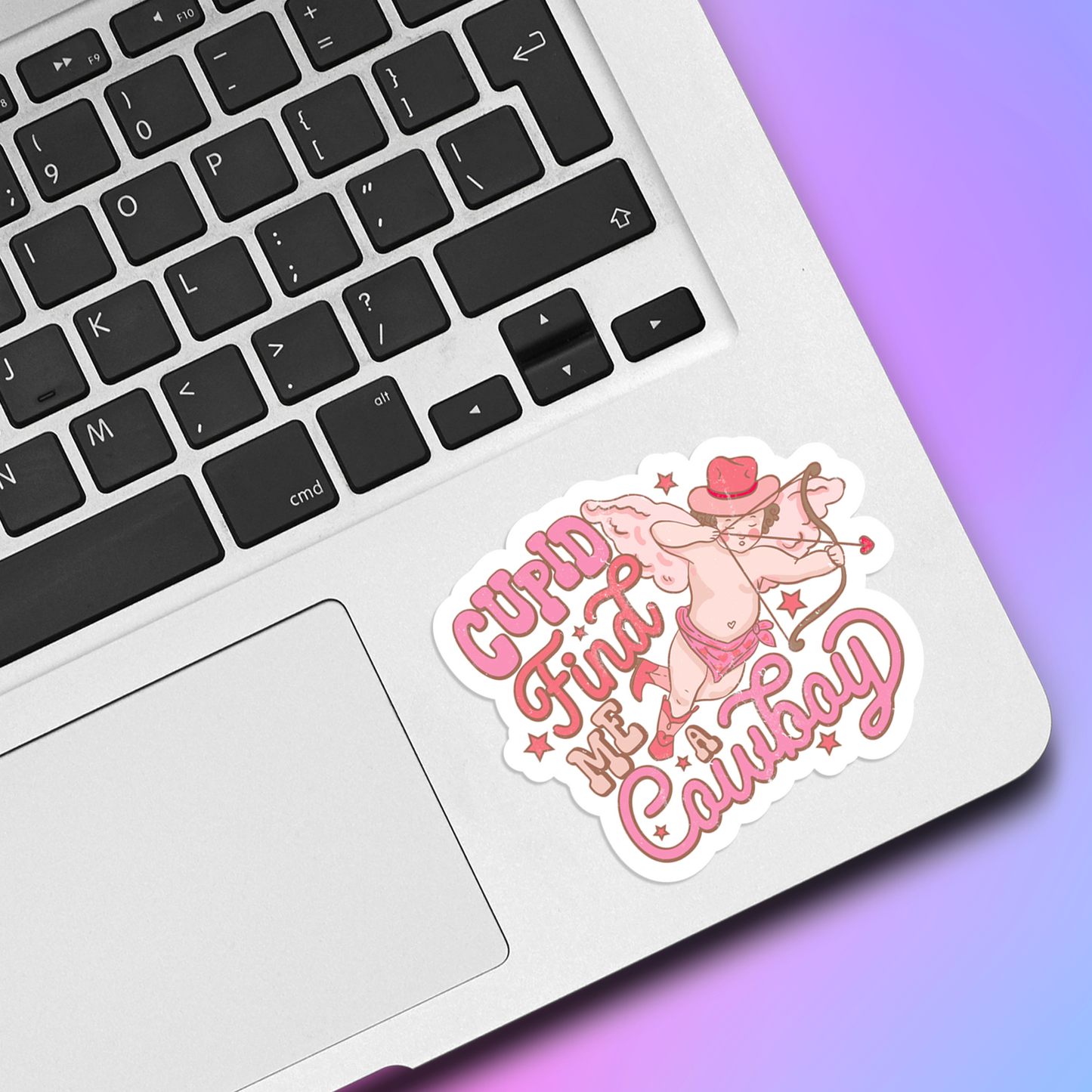 Cherub Cupid Find Me A Cowboy Vinyl Sticker