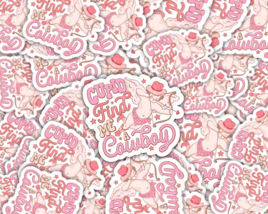 Cherub Cupid Find Me A Cowboy Vinyl Sticker