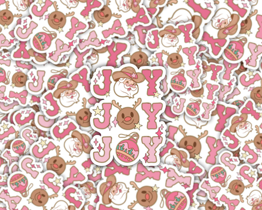 Western Joy Christmas Vinyl Sticker