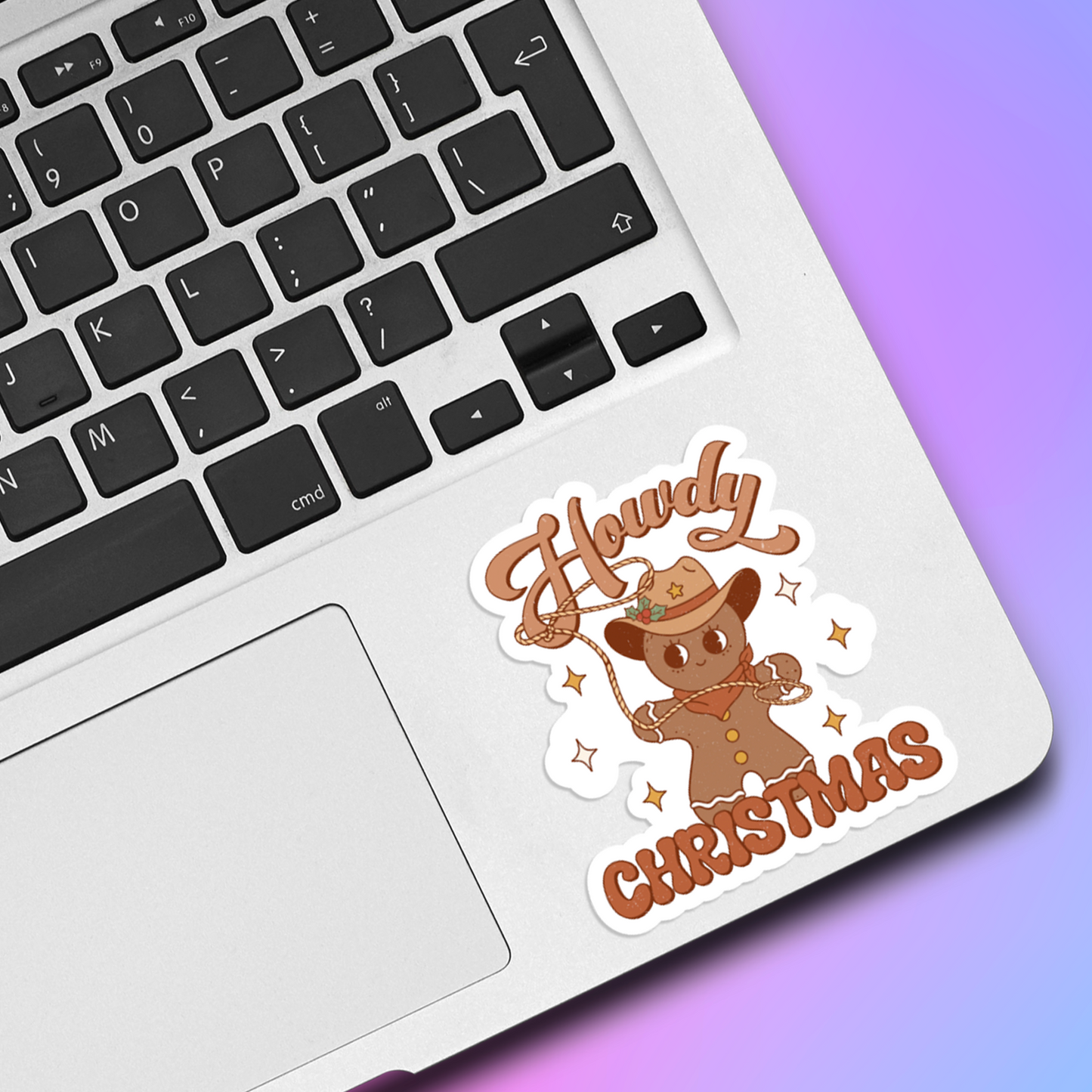 Howdy Christmas Gingerbread Vinyl Sticker