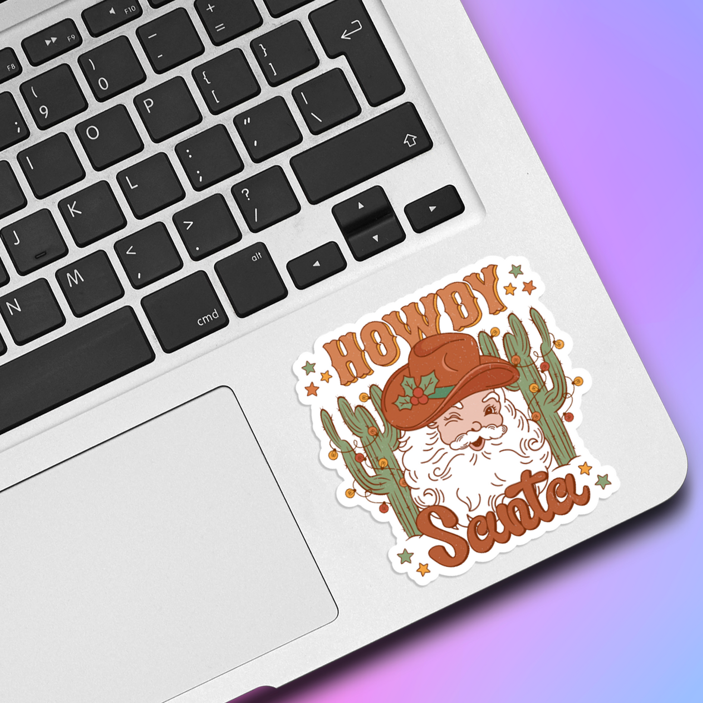 Howdy Santa Christmas Vinyl Sticker