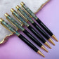 Black & Gold Falling Glitter Pen
