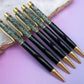 Black & Gold Falling Glitter Pen