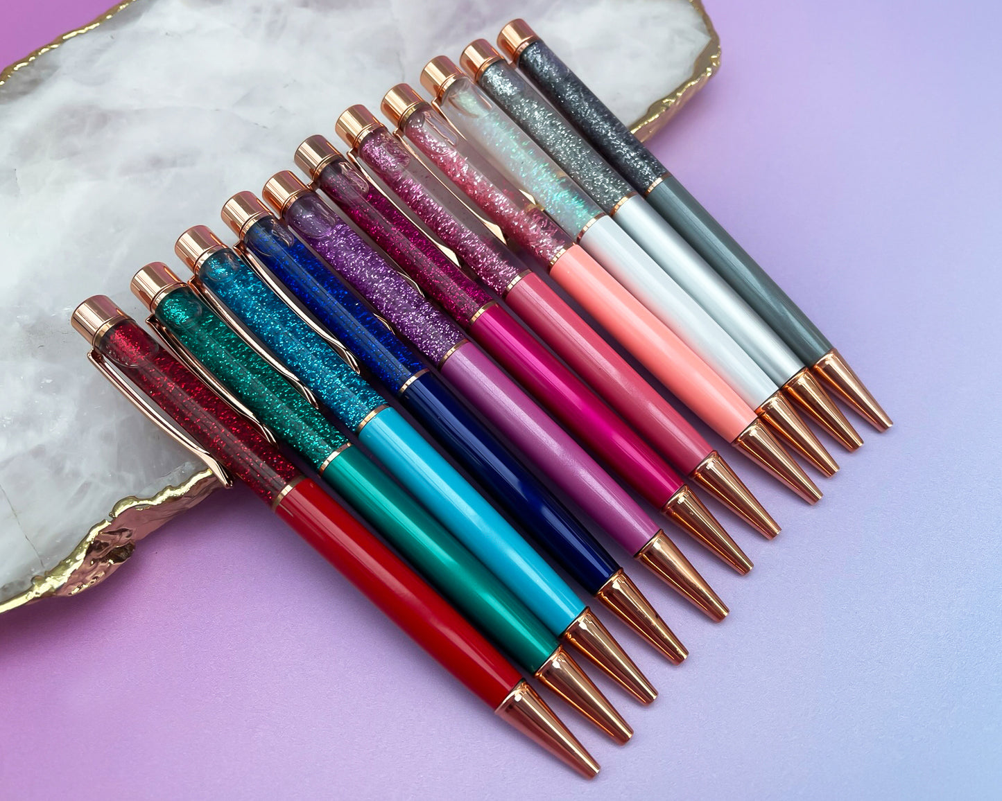 Rose Gold Falling Glitter Pen