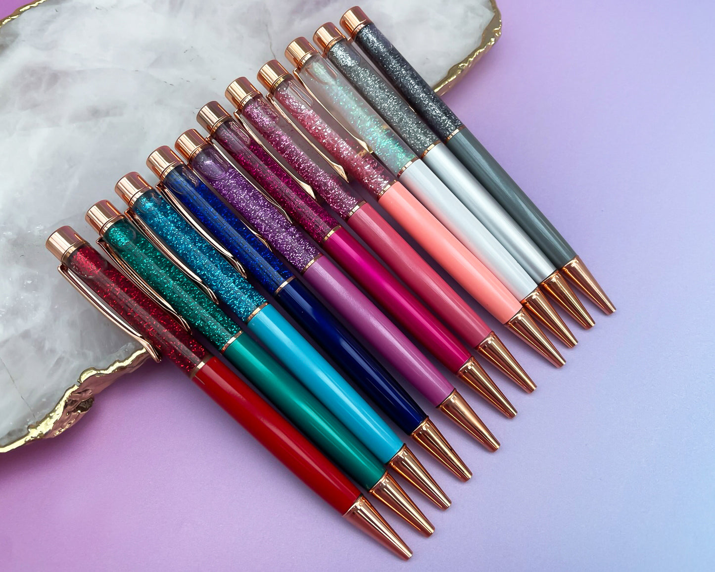 Rose Gold Falling Glitter Pen