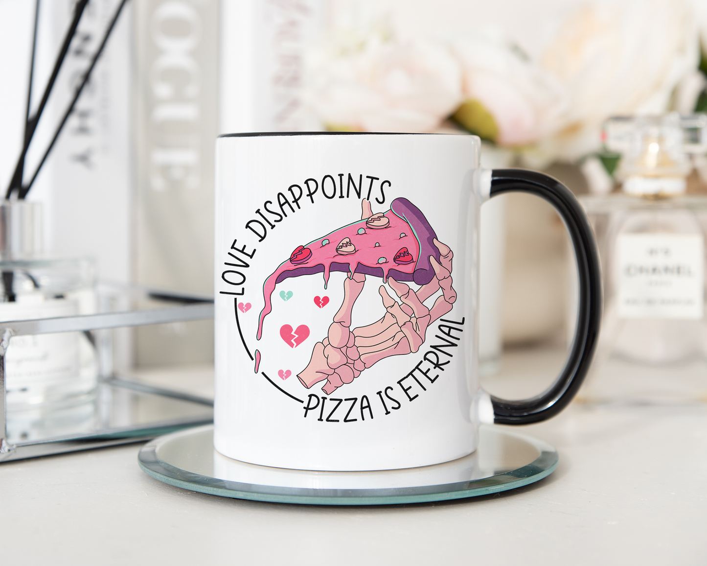 Love Disappoints, Pizza Is Eternal Mug