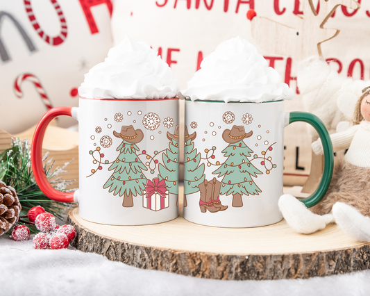 Cowboy Christmas Tree Mug