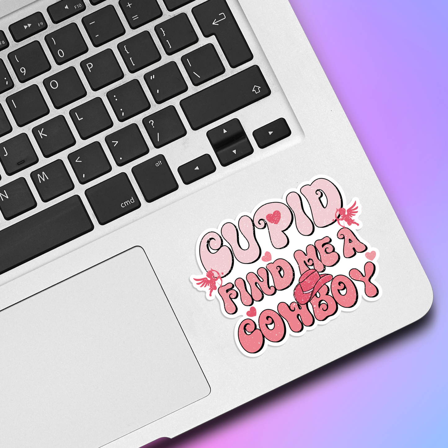 Cupid Find Me A Cowboy Vinyl Sticker