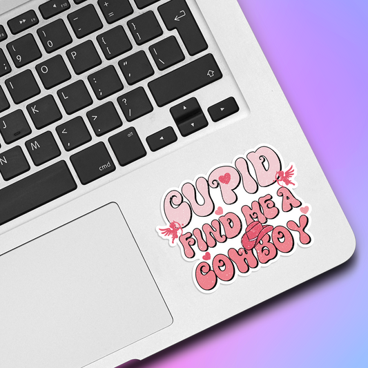 Cupid Find Me A Cowboy Vinyl Sticker