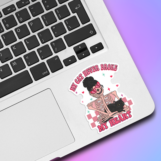 My Cat Never Broke My Heart Vinyl Sticker
