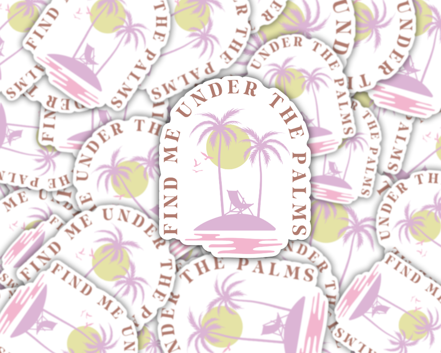 Find Me Under The Palms Vinyl Sticker