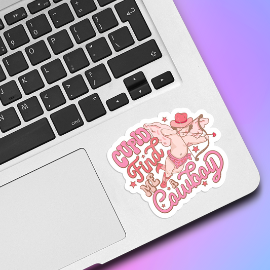 Cherub Cupid Find Me A Cowboy Vinyl Sticker